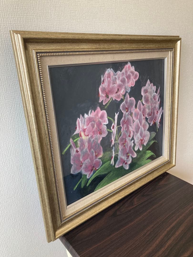 油彩画　「　胡蝶蘭　」　原画　　F8号　額付