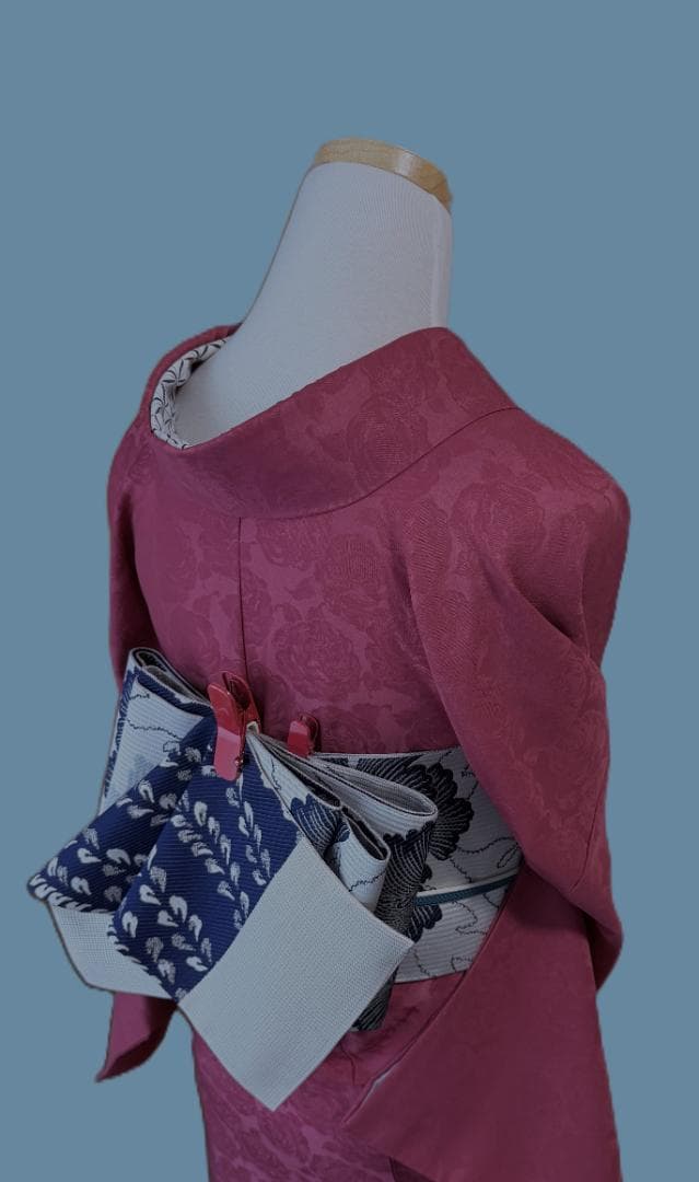 専用　京都小泉　ゴブラン刺繍薔薇柄着物　ローズ系　身丈１６６裄丈６８.５