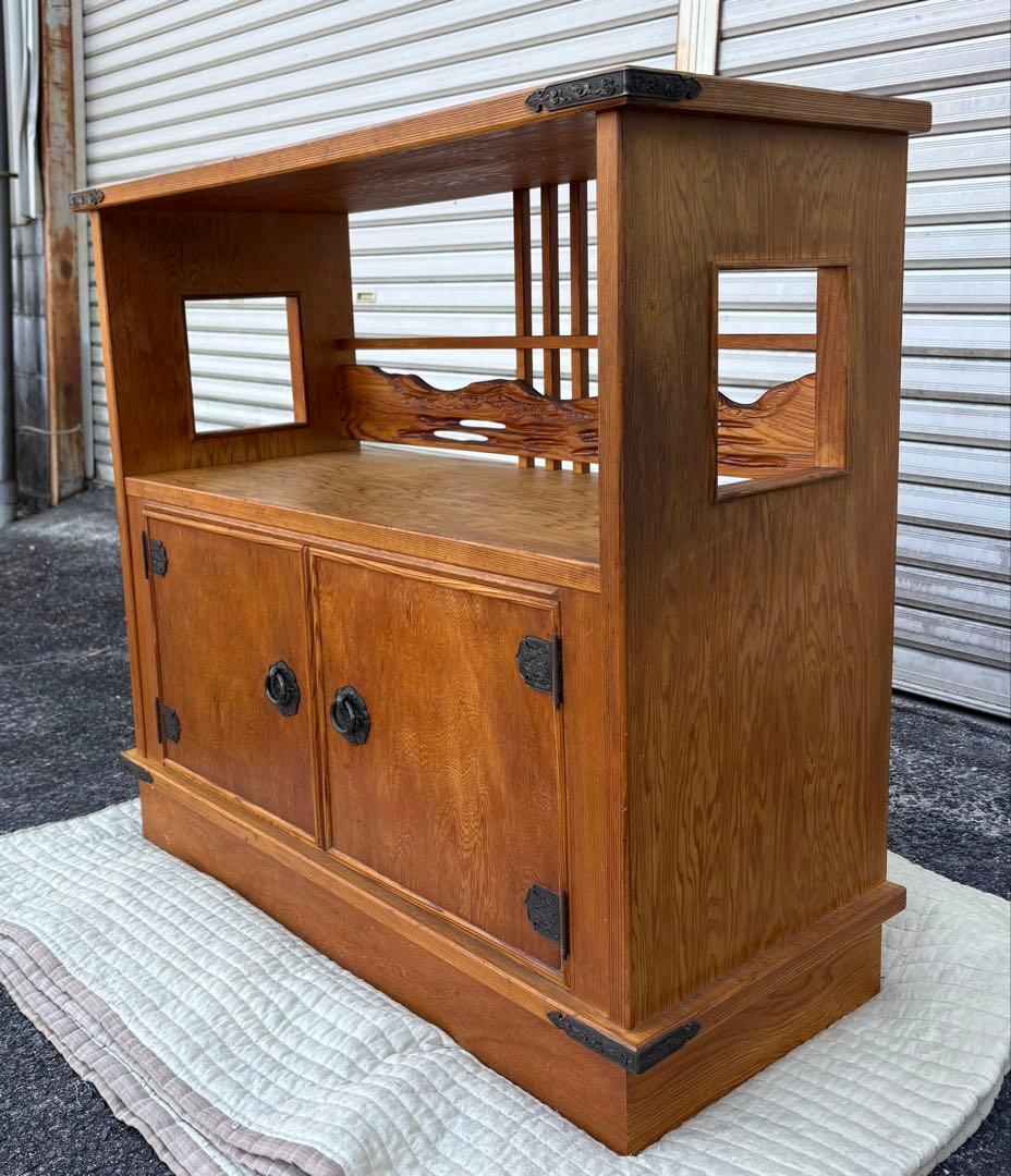 世界遺産鹿児島県産 屋久杉 茶棚 飾り棚 茶箪笥 サイドボード 和家具 伝統