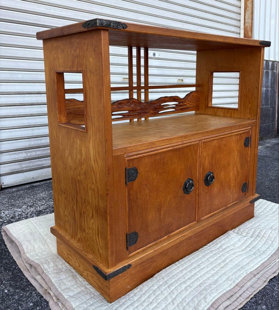 世界遺産鹿児島県産 屋久杉 茶棚 飾り棚 茶箪笥 サイドボード 和家具 伝統