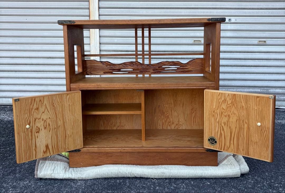 世界遺産鹿児島県産 屋久杉 茶棚 飾り棚 茶箪笥 サイドボード 和家具 伝統