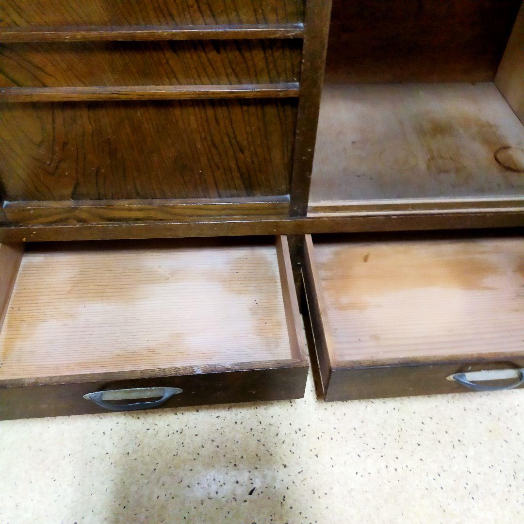 水屋箪笥下部　木製収納家具　アンティーク　引出し5箇所