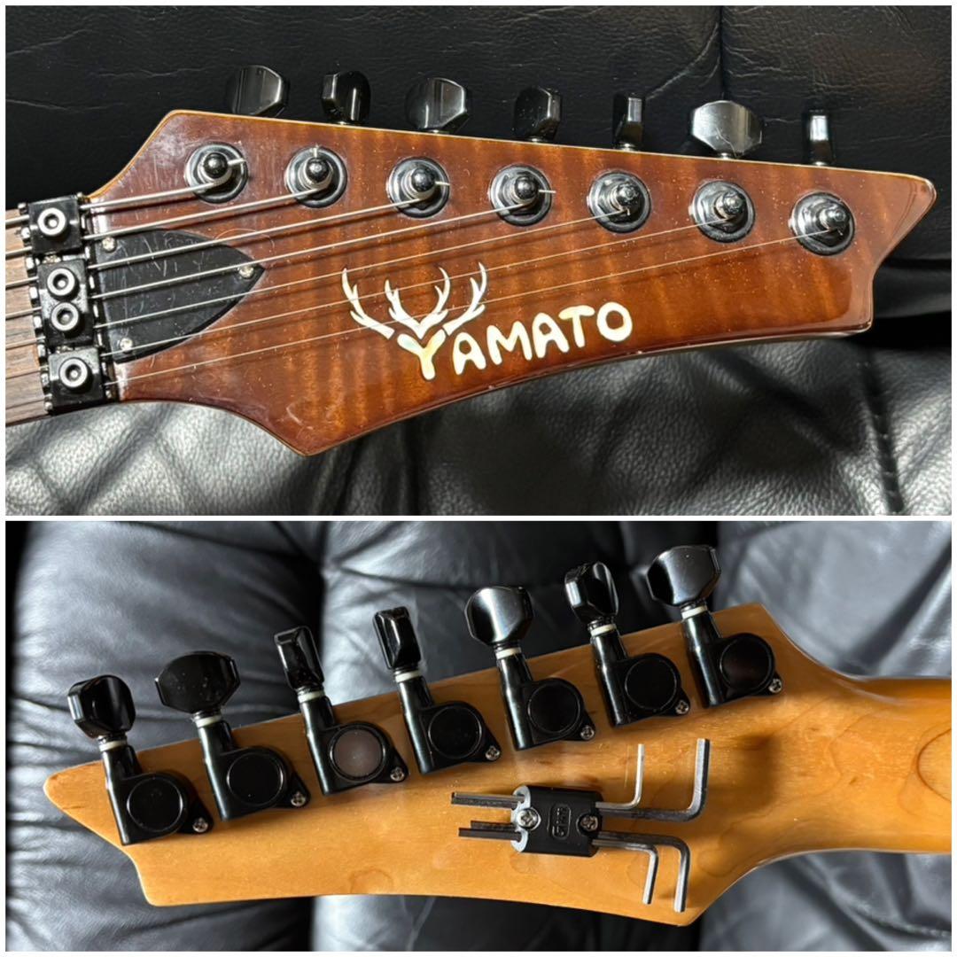 7弦 ロック式 アーム ギター トラ 木目 ラウド メタル ダウンチューニング