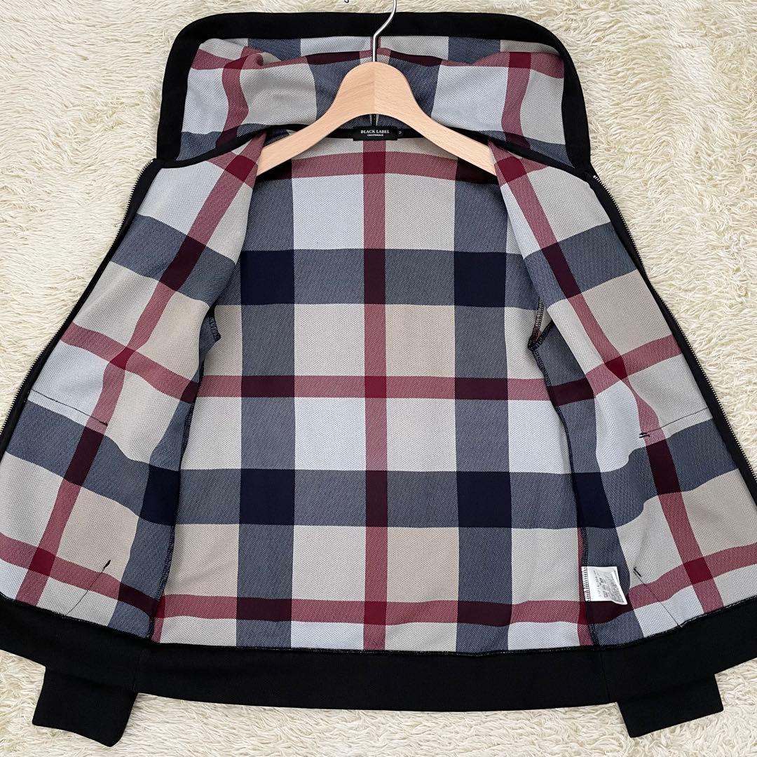 ブラックレーベルクレストブリッジ パーカー フルジップ チェック 黒 Mサイズ