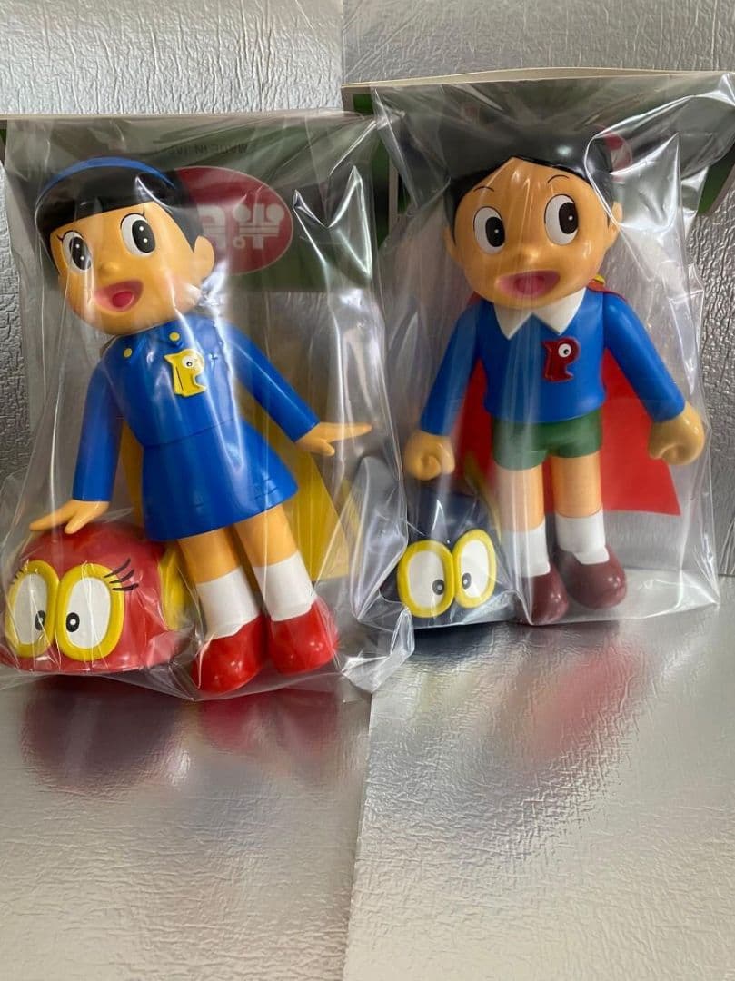 ソフビ パーマン1号+2号 未開封 メット脱着 27cm+25cmパー子 青色