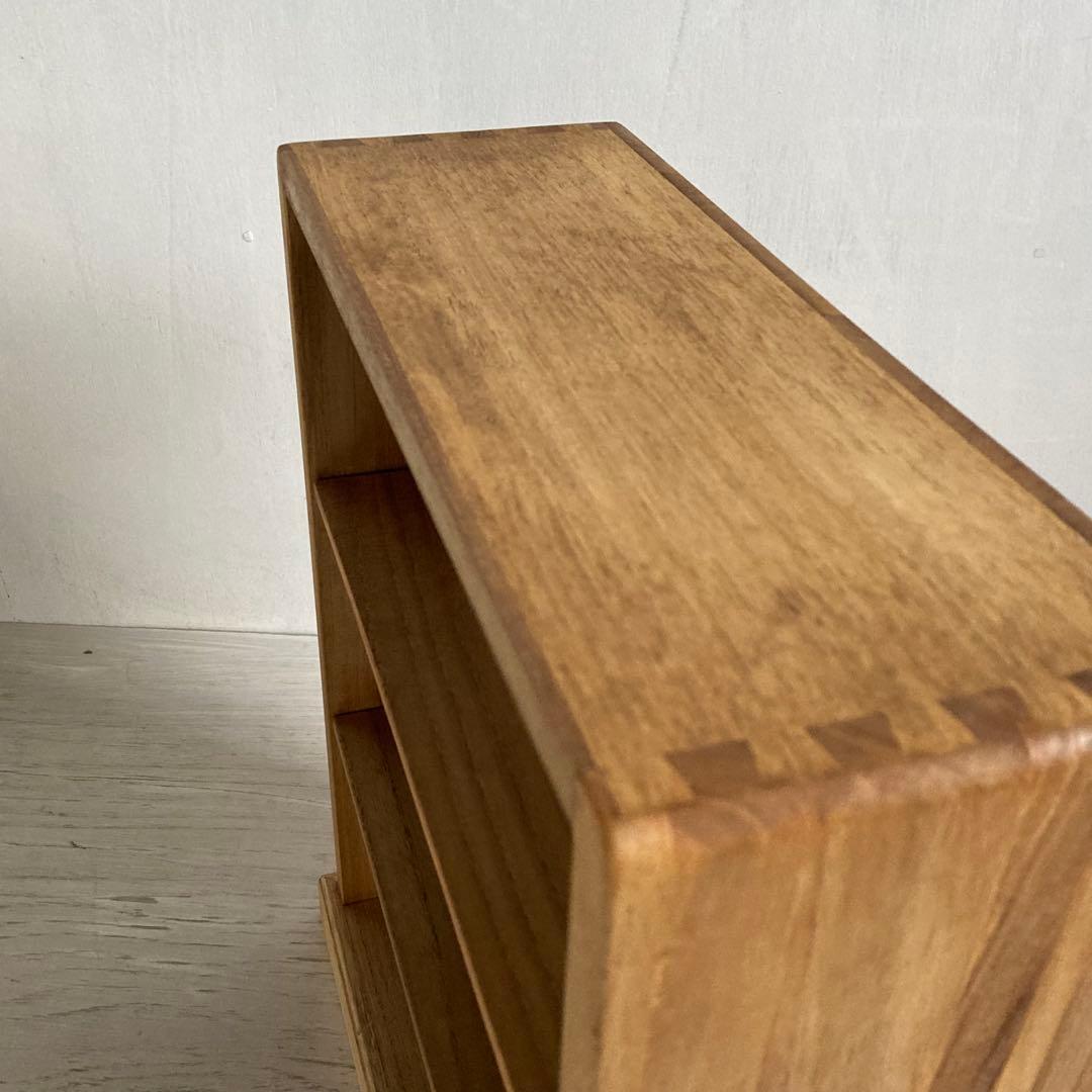 古い木製 オープンラック 3段 木製棚 陳列棚 卓上サイズ