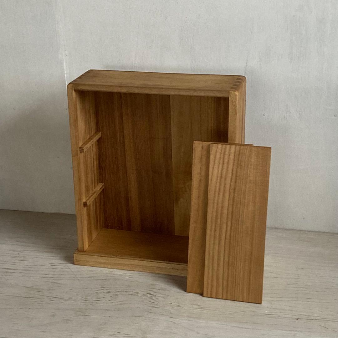 古い木製 オープンラック 3段 木製棚 陳列棚 卓上サイズ