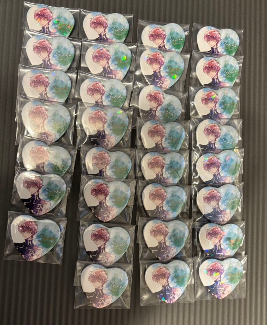 コードギアス　枢木　スザク　ハート型缶バッジ