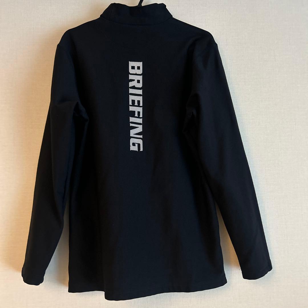 サイズMブリーフィング ゴルフ長袖モックネックシャツ 黒色