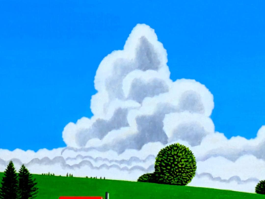 ★美瑛の夏雲・肉筆油彩画・F6キャンバス