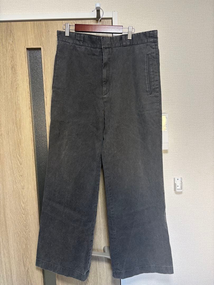 デニムライク チノパンツ（ワイド／ストレート）」系 Lサイズ