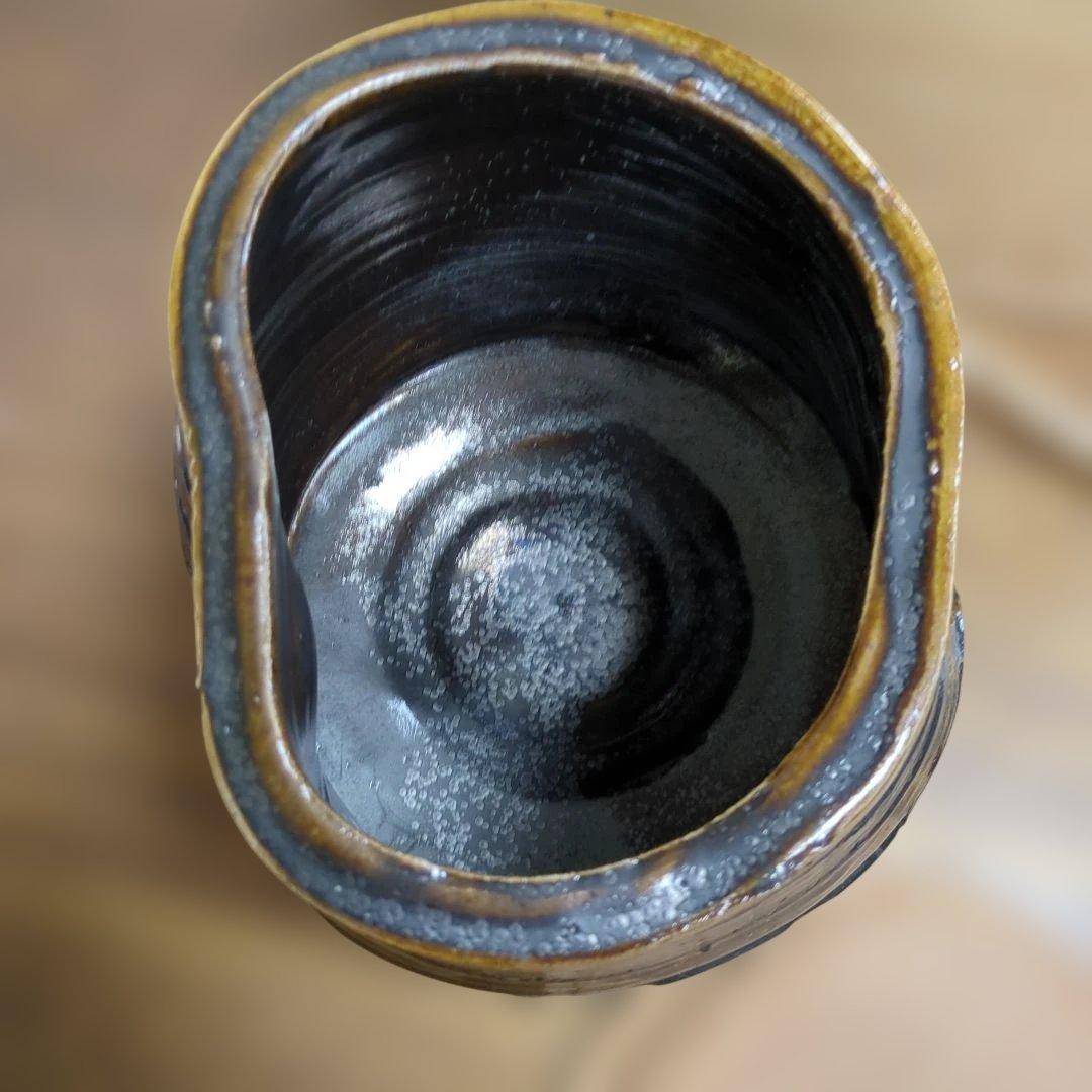 水指　木製蓋付き 瀬戸　水野双鶴　茶道具　茶道　陶器　木箱大振り