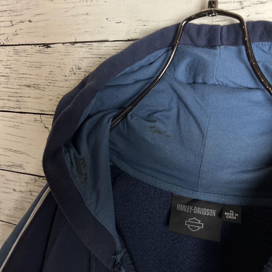 【激レア‼︎】ハーレーダビッドソン◎XL 刺繍 フルジップ パーカー D138