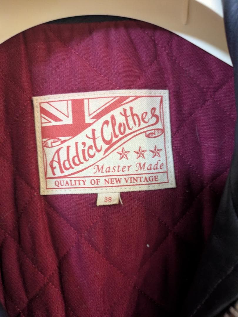 アディクトクローズ　ネイビー レザー シングルライダース