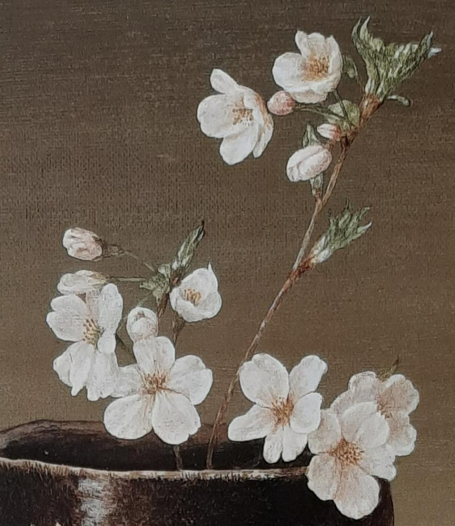 戸嶋但、「桜花」、希少画集の額装画、四季、風景、人気作品