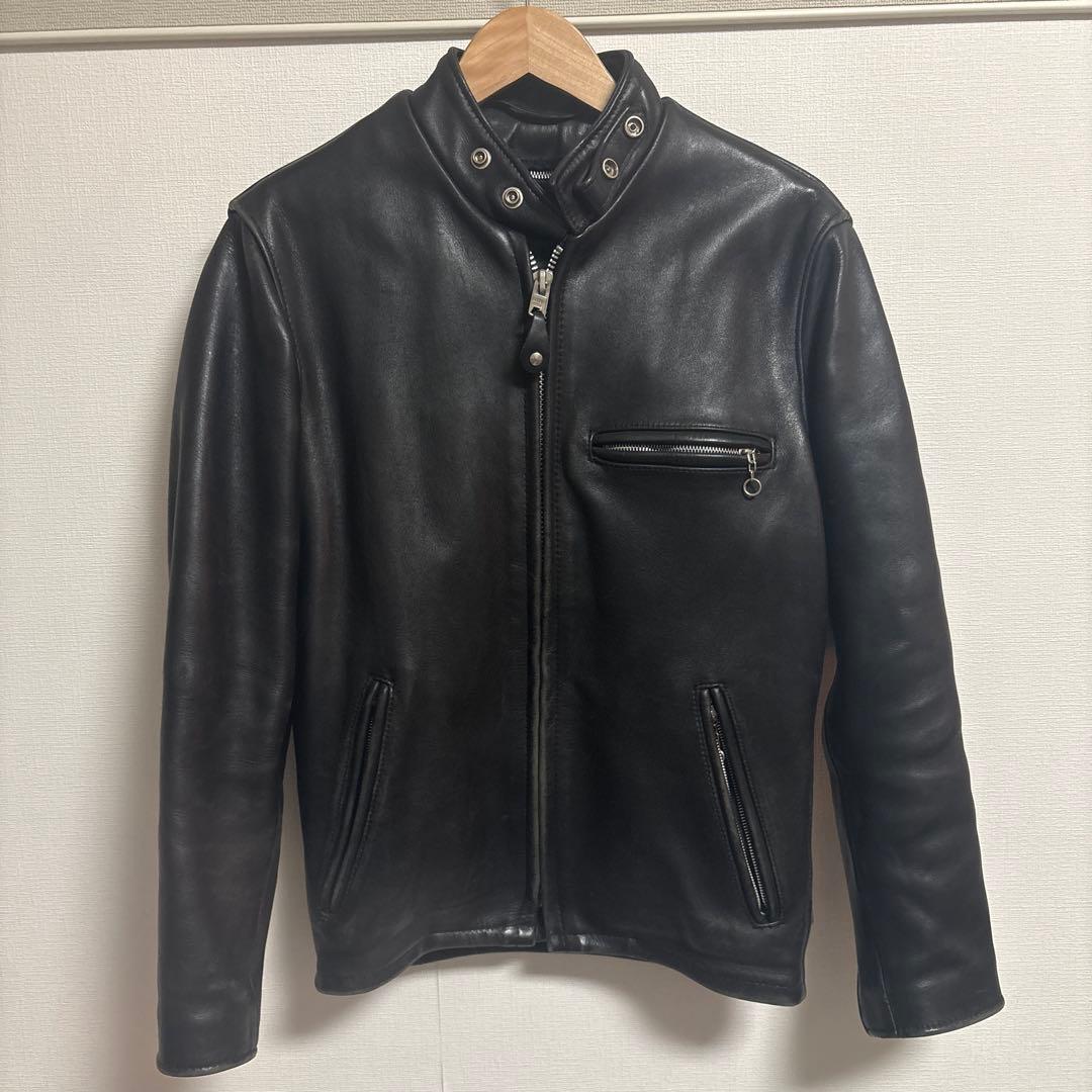 SCHOTTシングルライダースジャケット牛革サイズ34