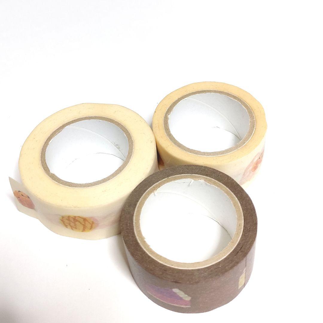 お得な3点セット マステ 廃盤 マスキングテープ 文房具 パン ケーキ 幅広