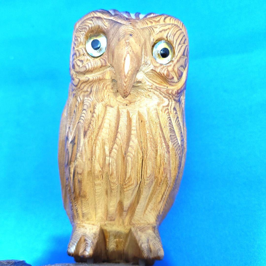 フクロウ 梟 木彫り 縁起物 置物
