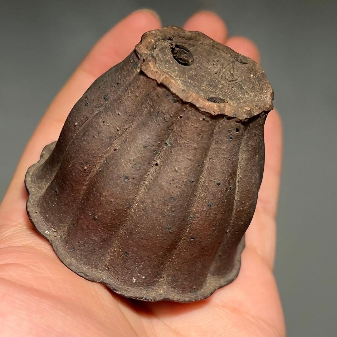 707.夢陶 紫泥輪花鉢 盆栽鉢 植木鉢 6.3*4.9cm