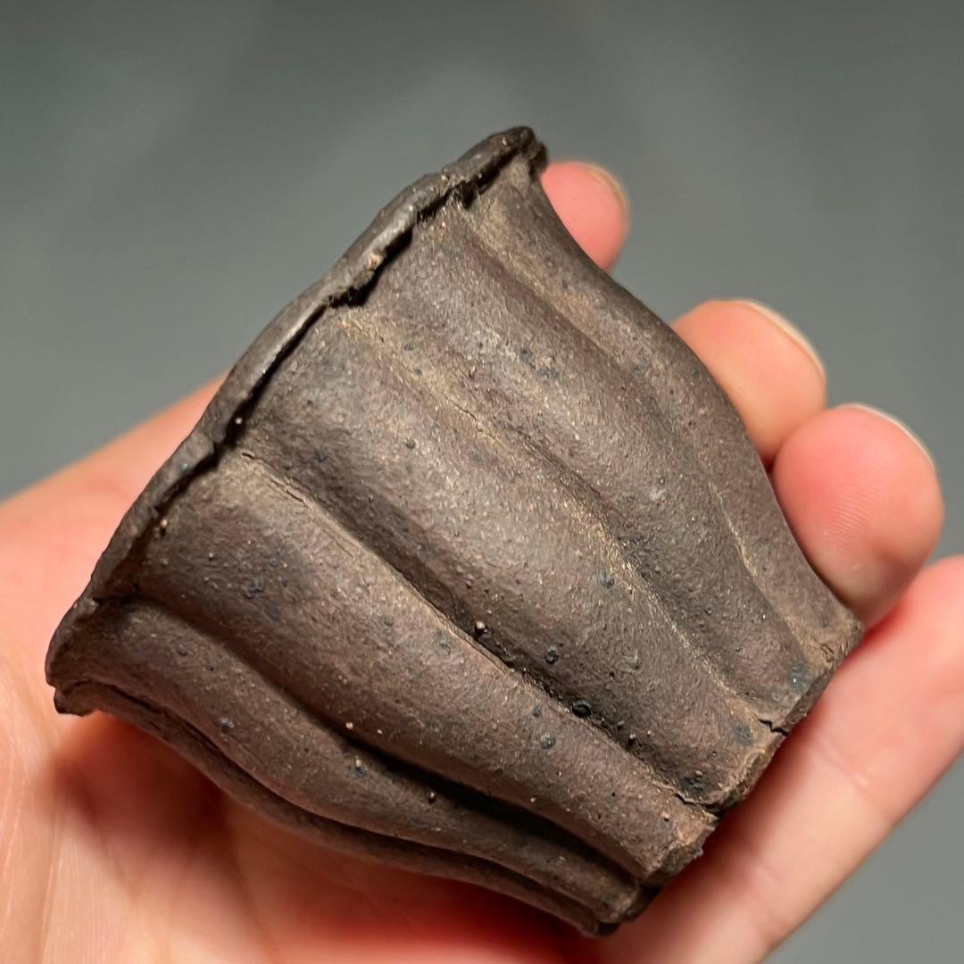 707.夢陶 紫泥輪花鉢 盆栽鉢 植木鉢 6.3*4.9cm