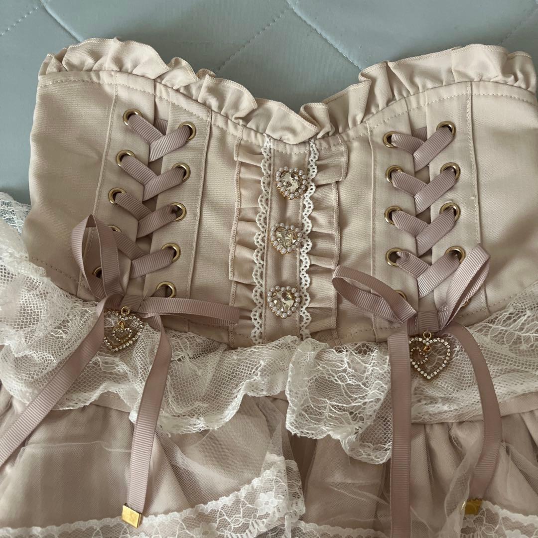 【新品完売品】リズリサ　ティアードフリルスカパン　ピンク