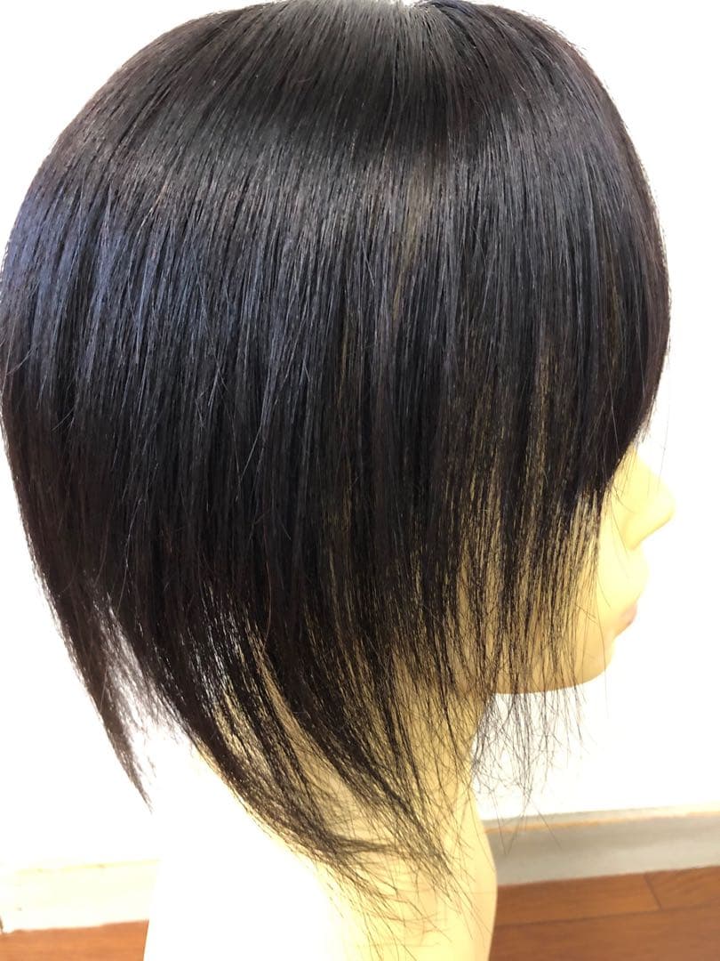 人毛100%ショートウィッグ　人毛100%ヘアピース　部分ウィッグ