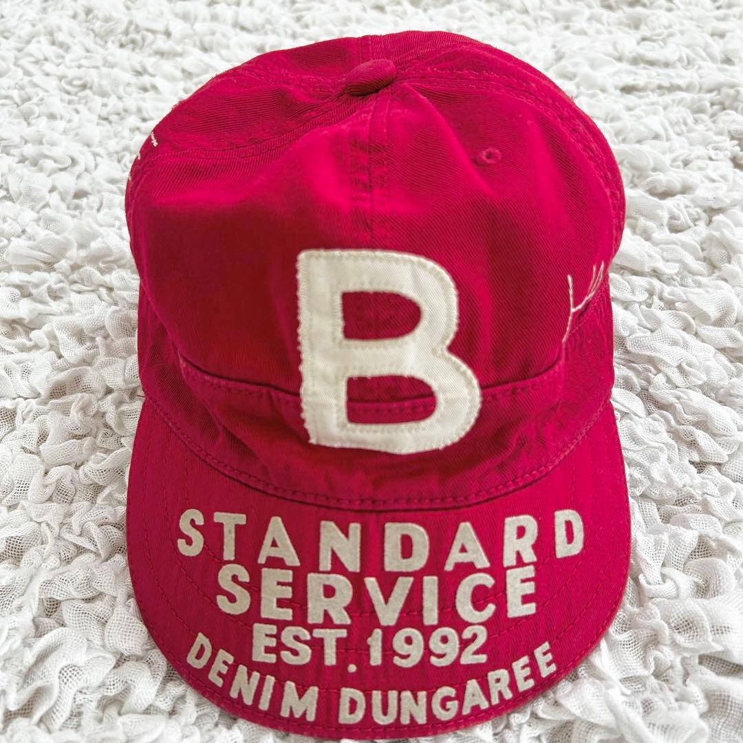 デニムアンドダンガリー　Bキャップ　刺繍　赤　レッド　54 帽子