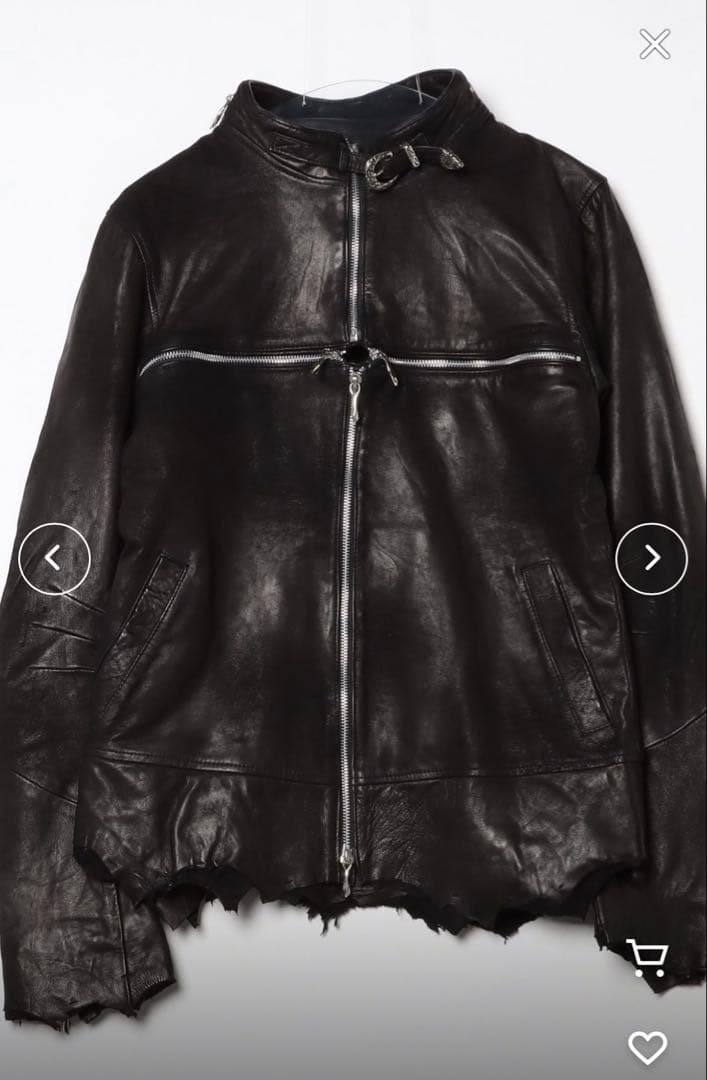 14th addiction クロスジップ　ライダース　レザー　y2k