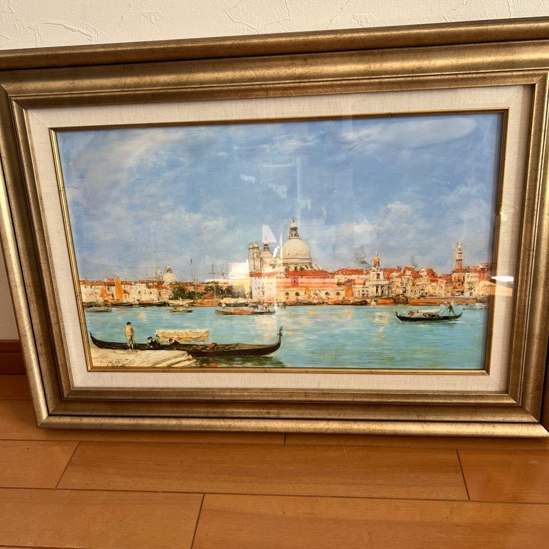 風景画 油彩 金色フレーム