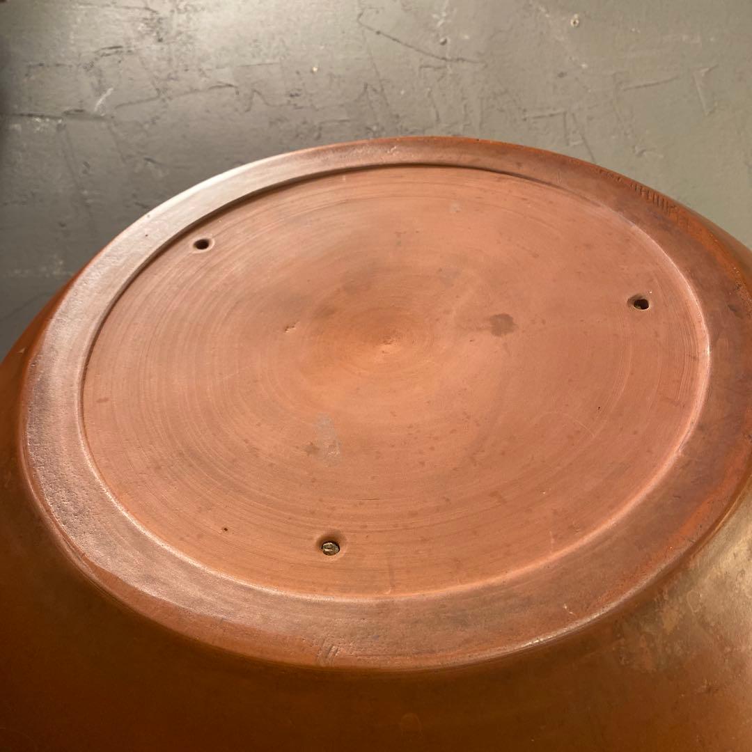 昭和初期 常滑焼 初代鈴村翁山 朱泥火鉢 骨董品 超大作 皇紀2600年 蔵出し