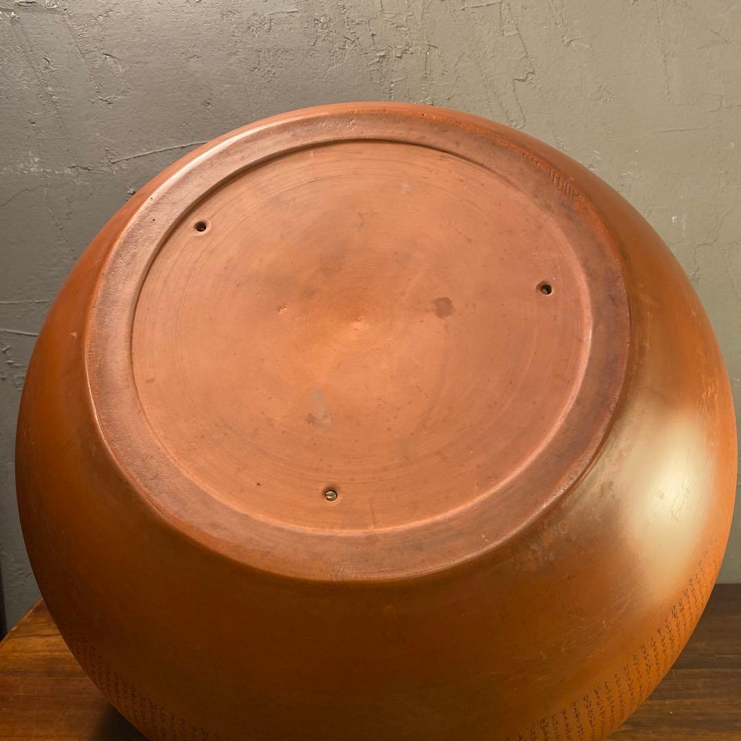 昭和初期 常滑焼 初代鈴村翁山 朱泥火鉢 骨董品 超大作 皇紀2600年 蔵出し