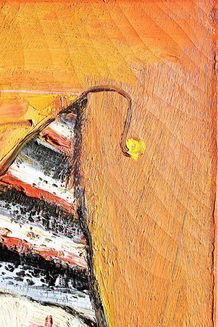 塙賢三 油彩画 「街の道化（祝福）」 F6