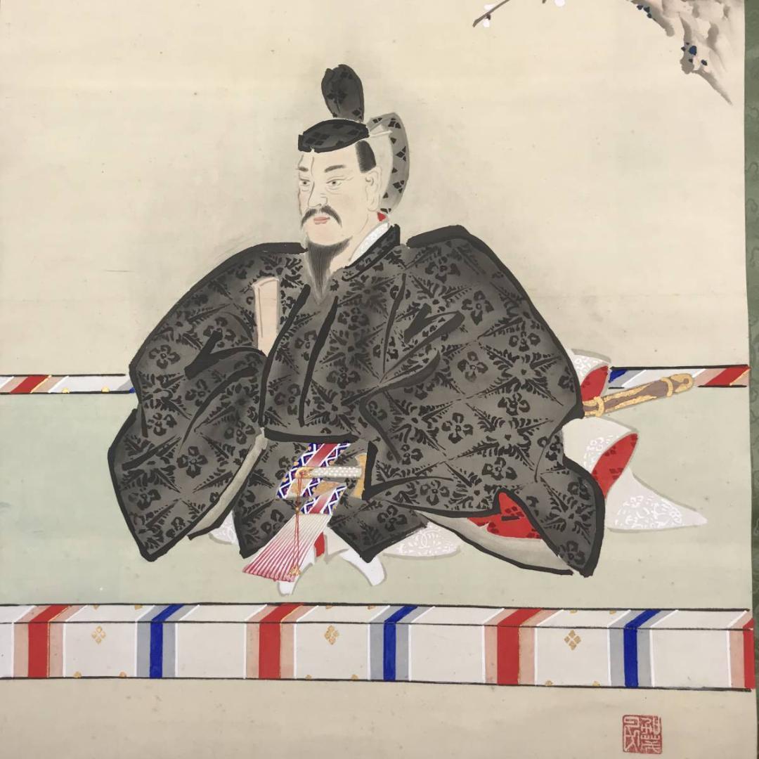 【真作】青水/菅公図/掛軸☆宝船☆AB-650