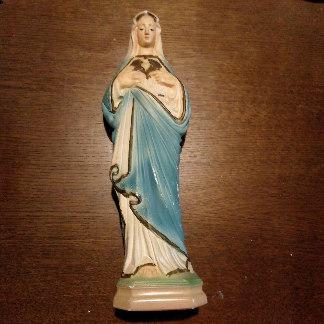 〔アンティーク〕リスト像＆マリア像 2体セット