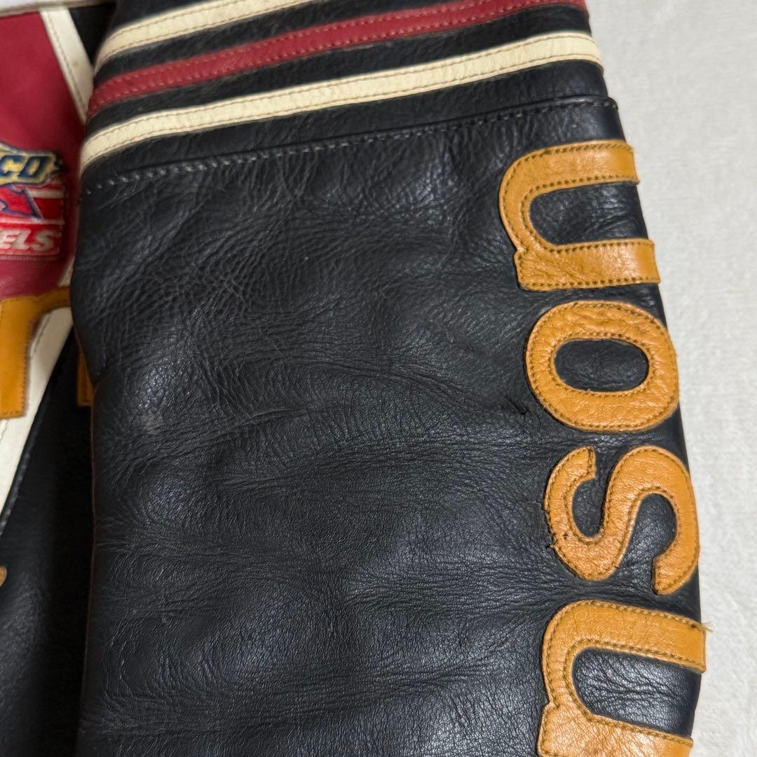 VANSONレザージャケット スター 本革 ブラック 38
