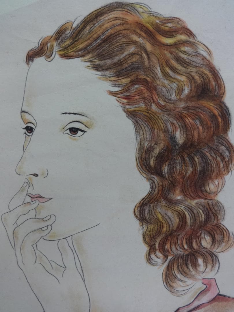 サ*バ様 藤田嗣治 乙女 肉筆・額装・油彩画・洋画・レオナール・フジタ・ft59