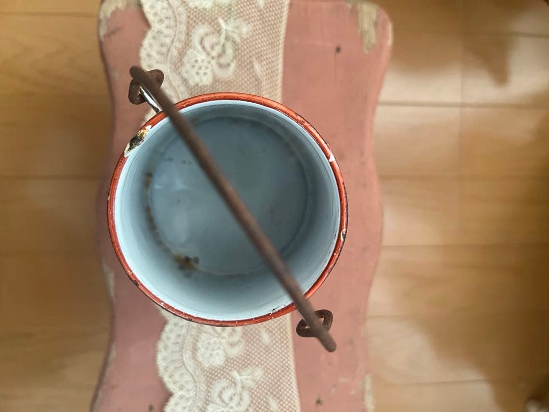 可憐♡アンティークホーロー　JAPY ウェディング　ピンク　ミルクポット