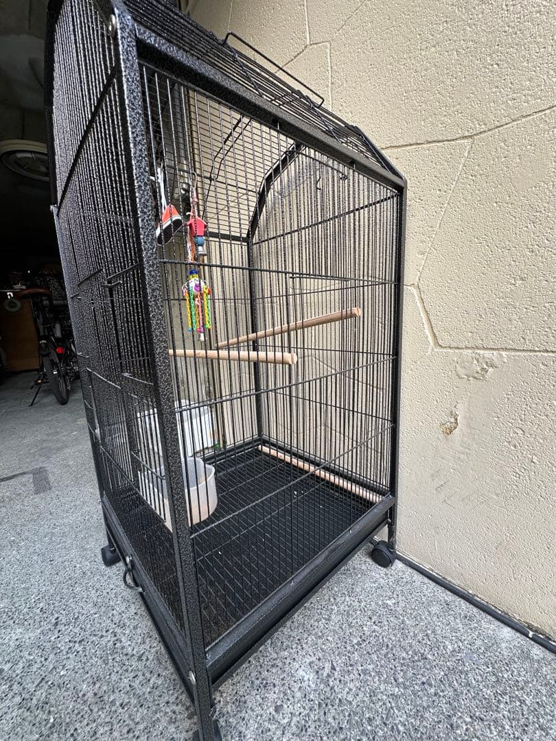 大型黒鳥かご キャスター付き