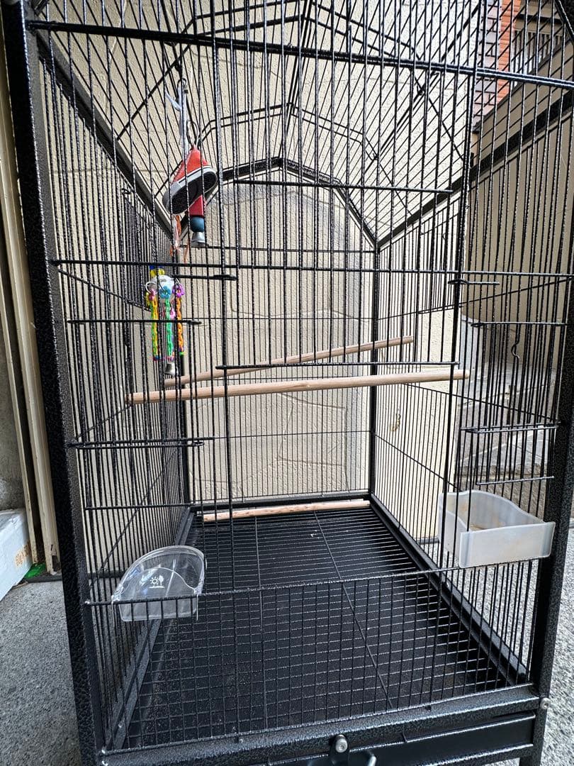 大型黒鳥かご キャスター付き