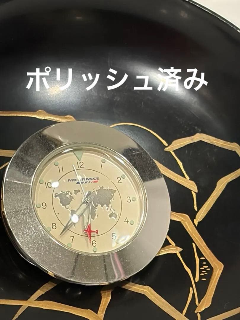 起動中エールフランス公式　旅行時計　AIRFRANCE ポリッシュ済純銀貼り
