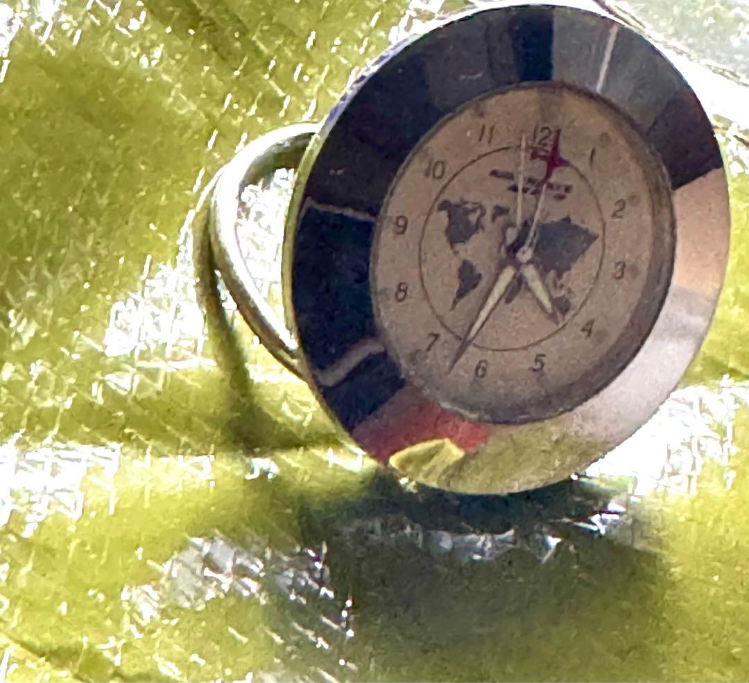 起動中エールフランス公式　旅行時計　AIRFRANCE ポリッシュ済純銀貼り