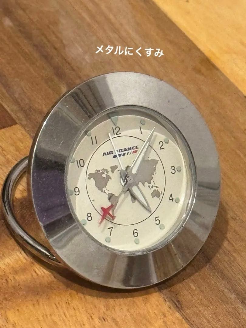 起動中エールフランス公式　旅行時計　AIRFRANCE ポリッシュ済純銀貼り
