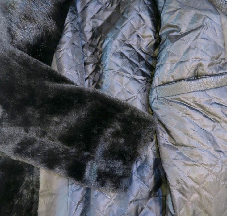 4XL ファーコート ショール襟 黒 ブラック 毛皮 パンク ロック ロカビリー