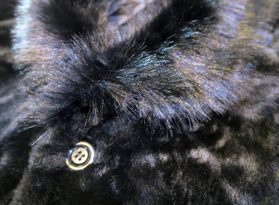 4XL ファーコート ショール襟 黒 ブラック 毛皮 パンク ロック ロカビリー