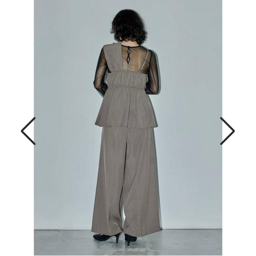 アシンメトリービスチェ&ワイドパンツセットアップ インナー付 niana