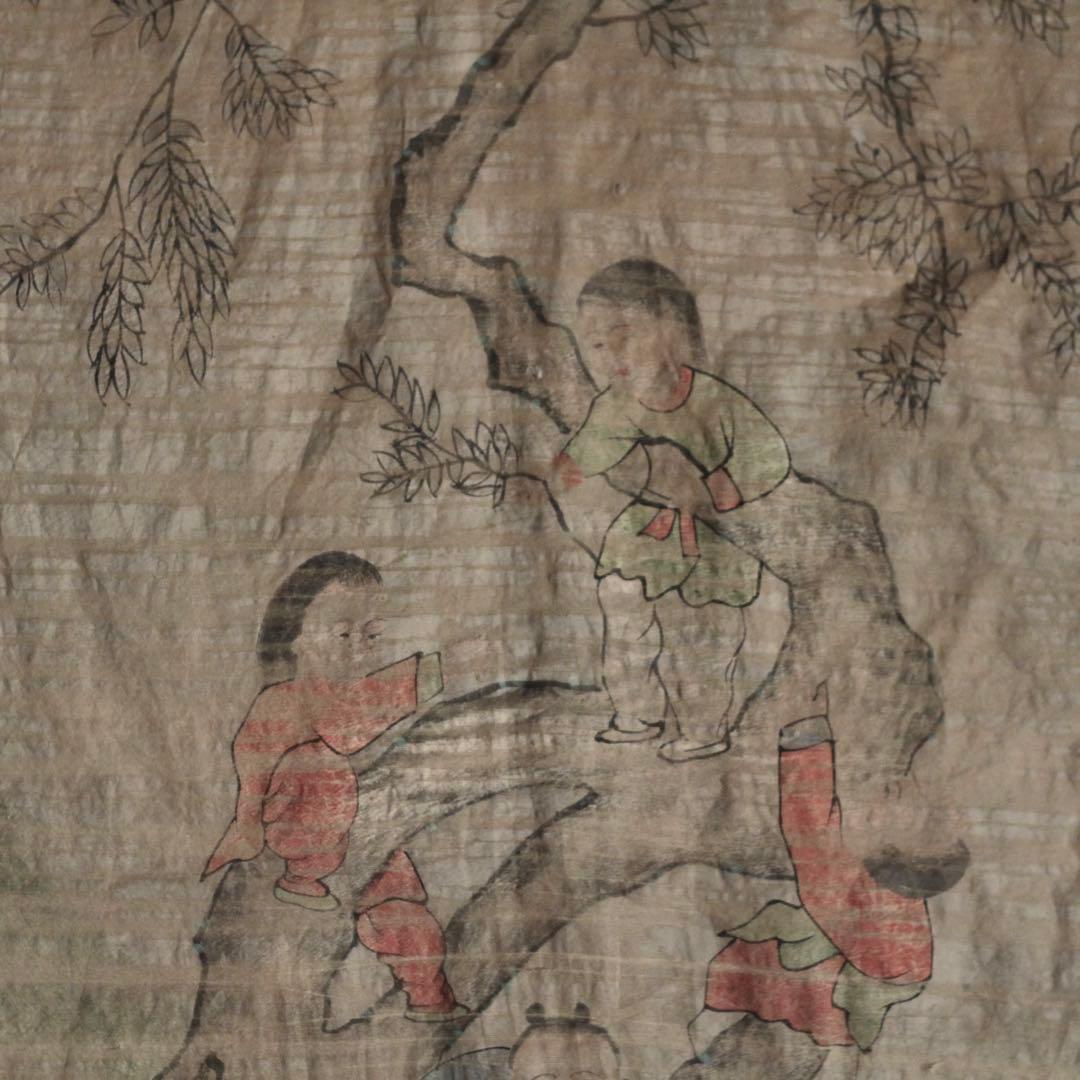 古い 襖絵 古道具 アンティーク 古美術 民画 絵画