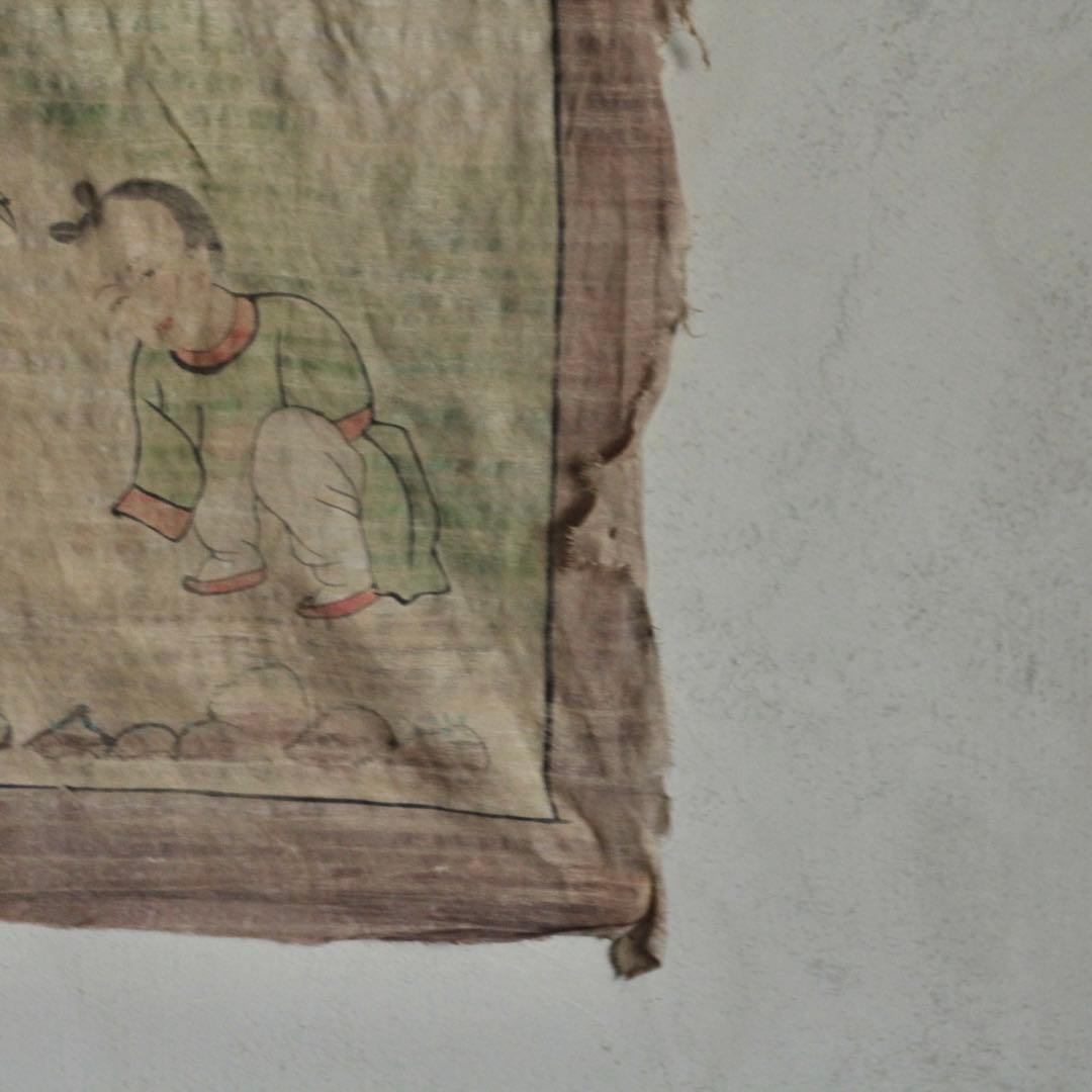 古い 襖絵 古道具 アンティーク 古美術 民画 絵画