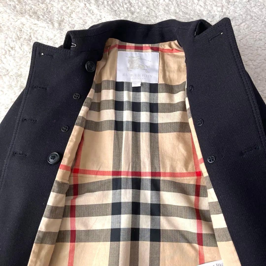 【美品】バーバリー チルドレン　カシミヤ&羊毛混 Pコート　ノバチェック　110
