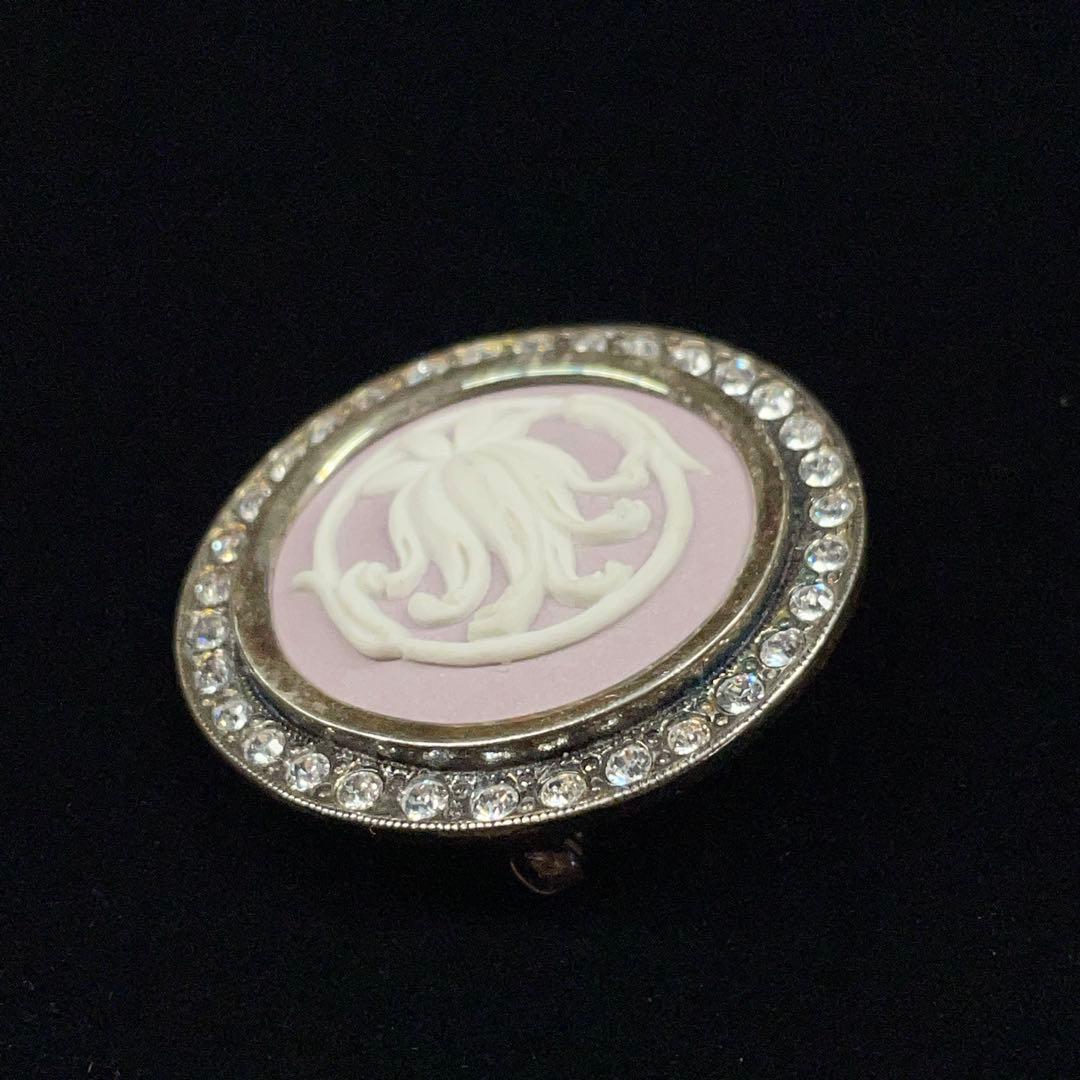 4451 ウェッジウッド ヴィンテージ シルバーブローチ ジャスパー Sv925