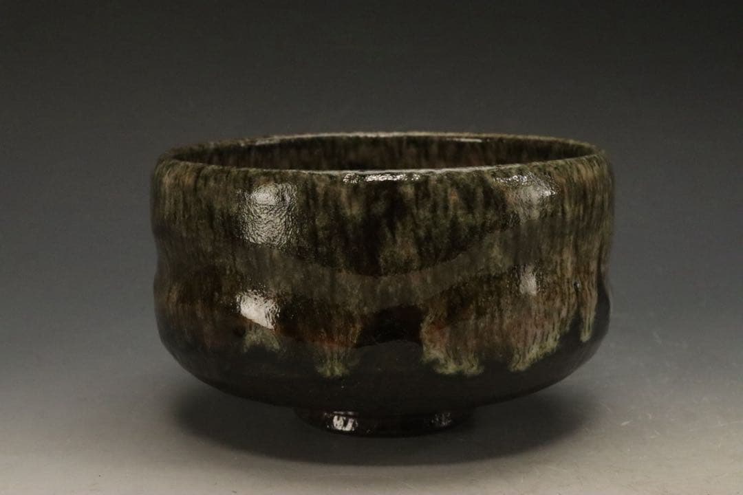 江戸時代中期〜後期 屋島焼 三谷林造 流釉茶碗 近世の茶碗六 所載品黒田陶々庵箱